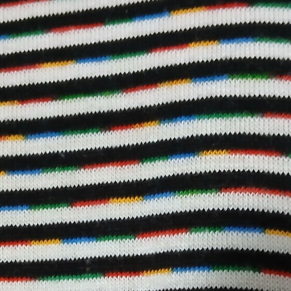 Ali Miles Tunic Sweater 1X Cowl Neck Black Rainbow Striped - Picture 8 of 10